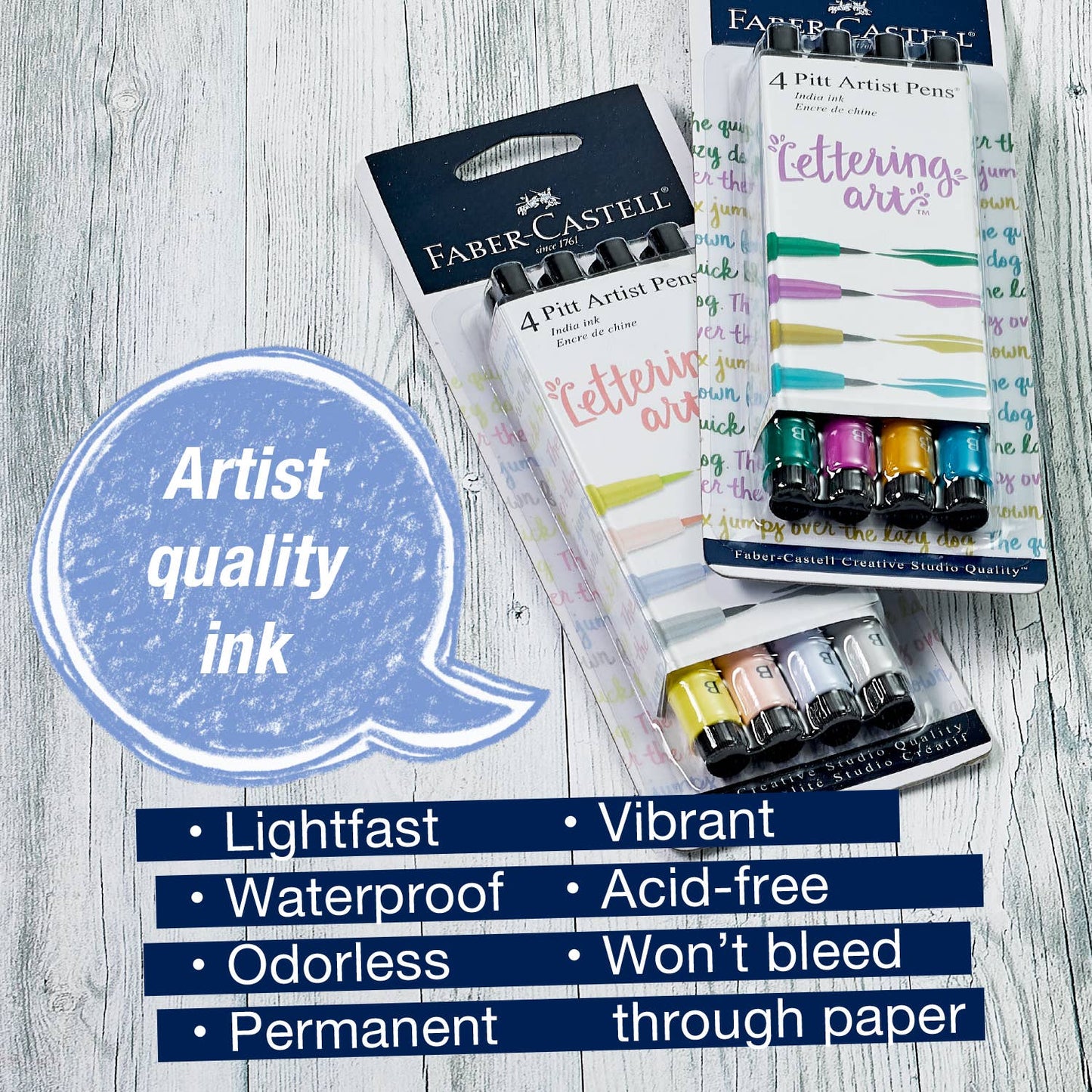 Pitt Artist Pen, Lettering Art - Pastels Set of 4