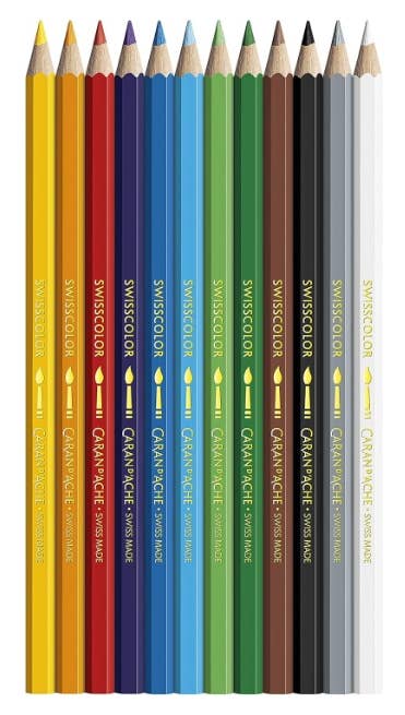 Set of 12 Water Colored Pencils SWISSCOLOR in Box
