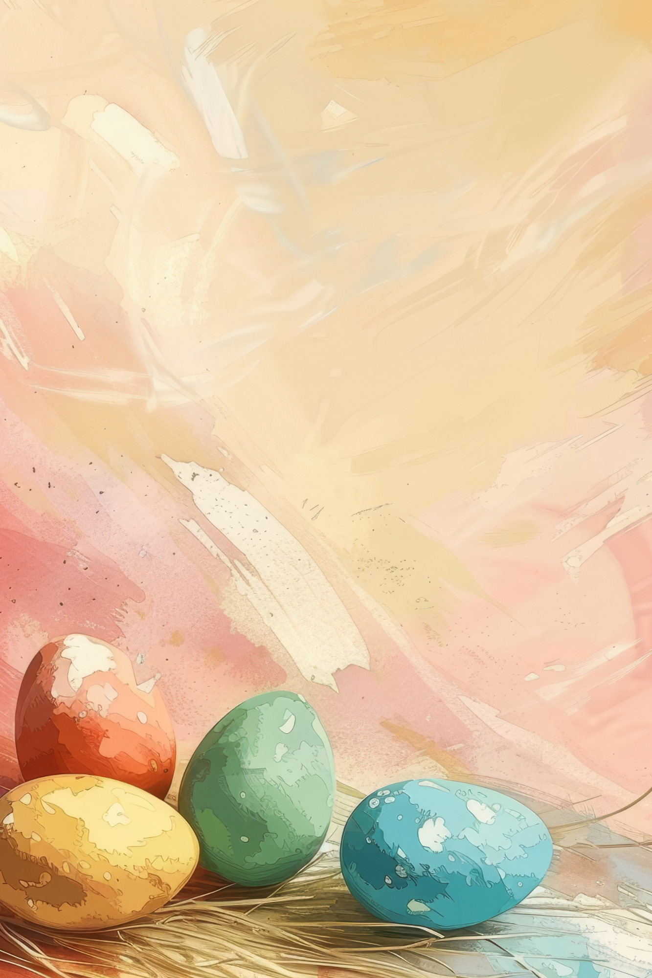 OtterBlotter Designer Custom Notebook - Easter Watercolors 4 Color Eggs