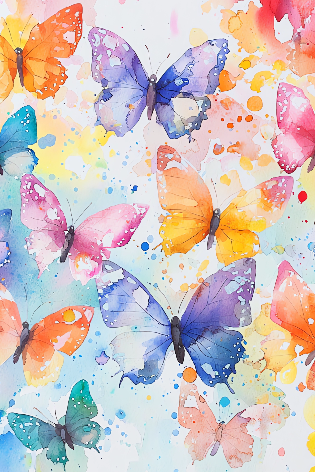 OtterBlotter Designer Custom Notebook - Spring Butterflies Color Flight