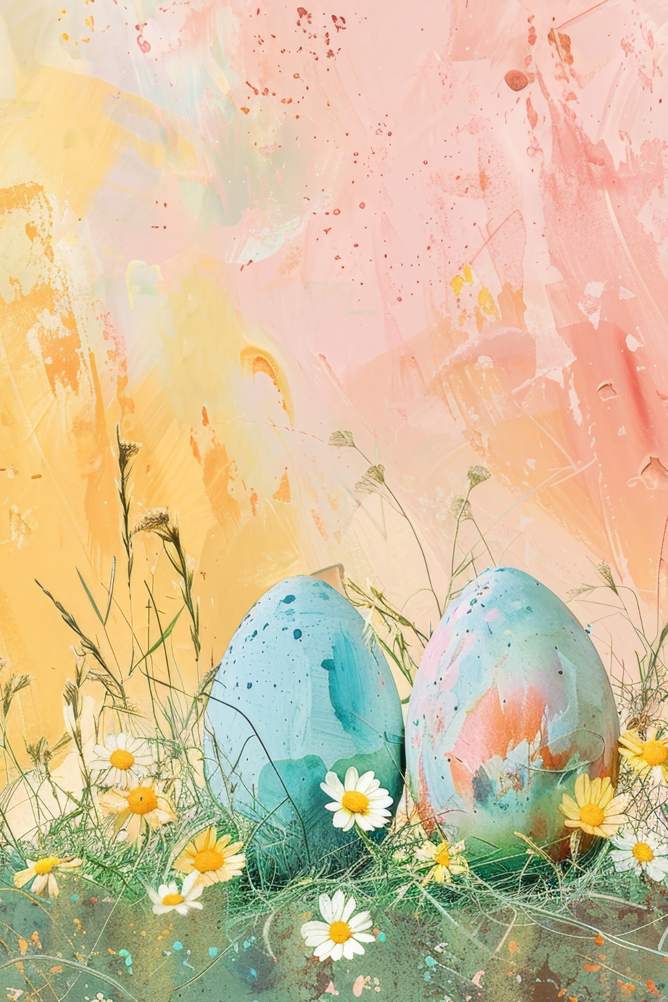 OtterBlotter Designer Custom Notebook - Easter Watercolors Wildflowers