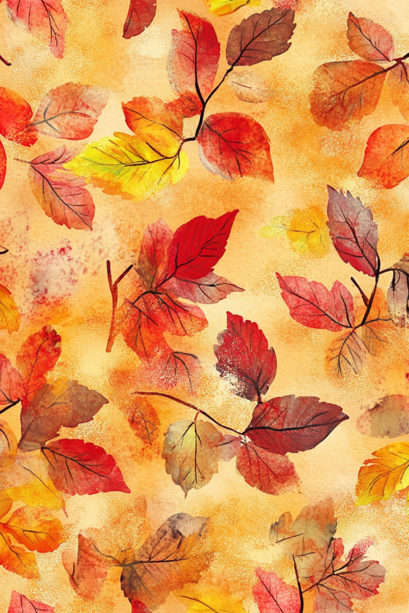 OtterBlotter Designer Custom Notebook - Autumn Patterns Bold Leaves