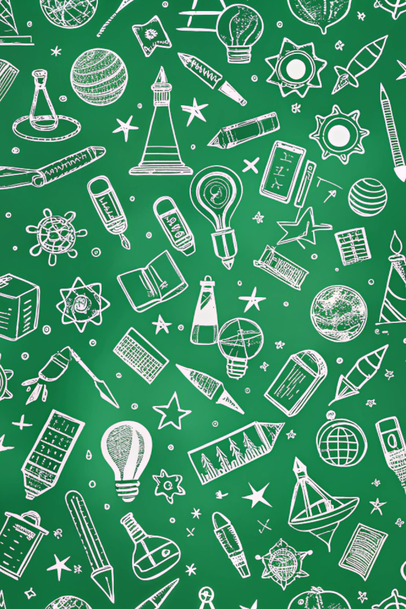 OtterBlotter Designer Custom Notebook - Back to School Digital Green Screen
