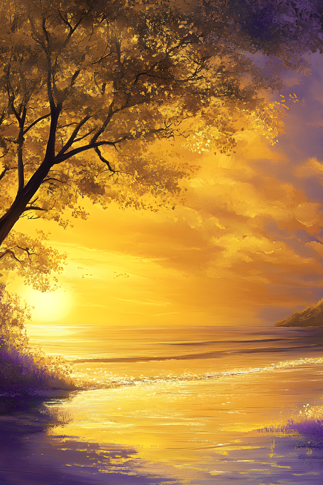 OtterBlotter Designer Custom Notebook - Countryside Lavender Beach Sunset
