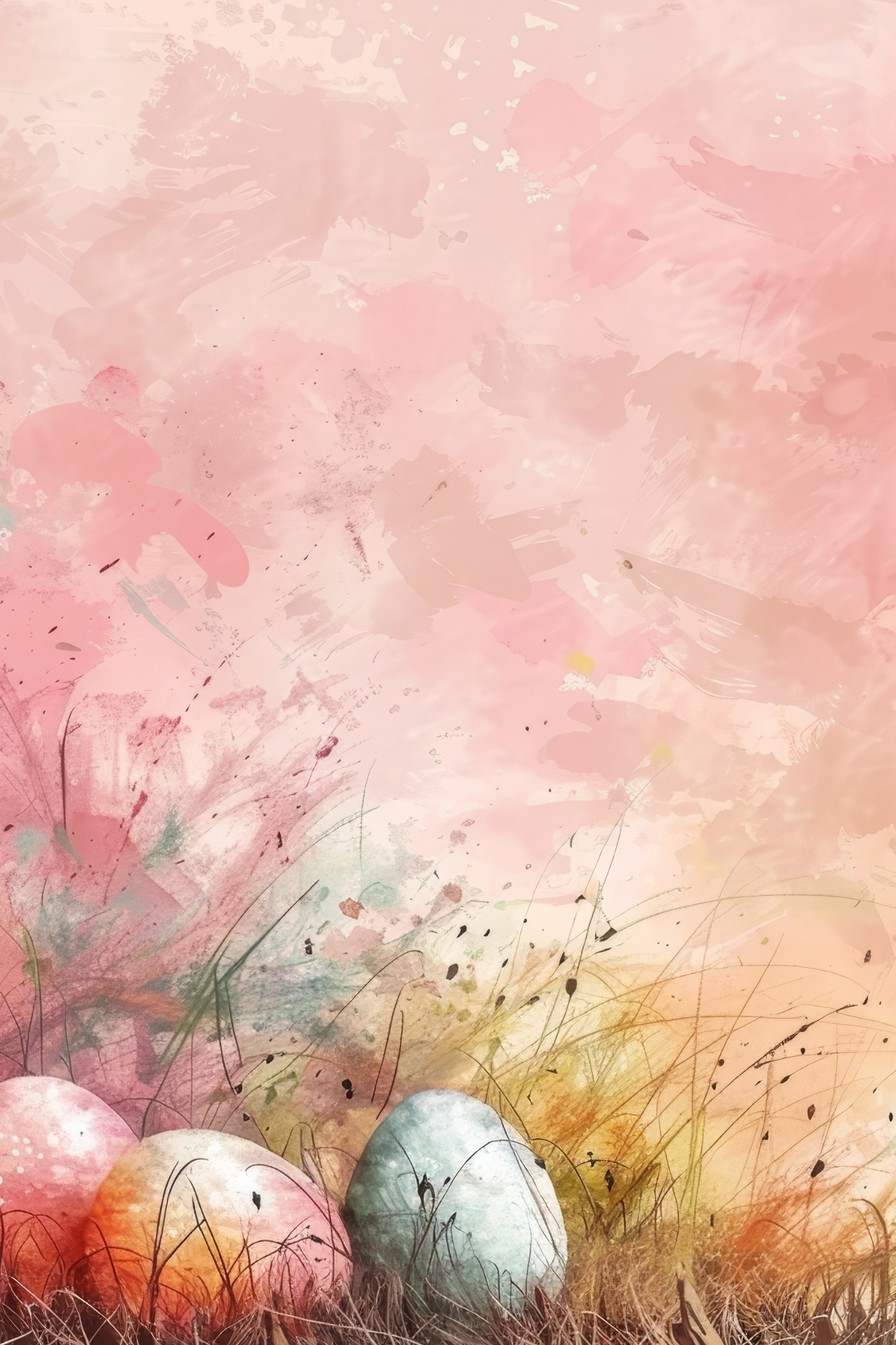 OtterBlotter Designer Custom Notebook - Easter Watercolors Pink Meadow