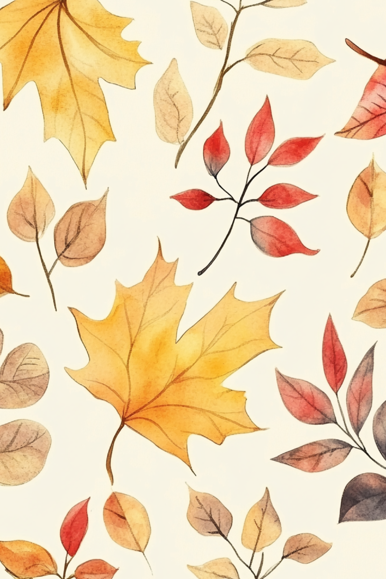 OtterBlotter Designer Custom Notebook - Autumn Patterns Maple Leaves