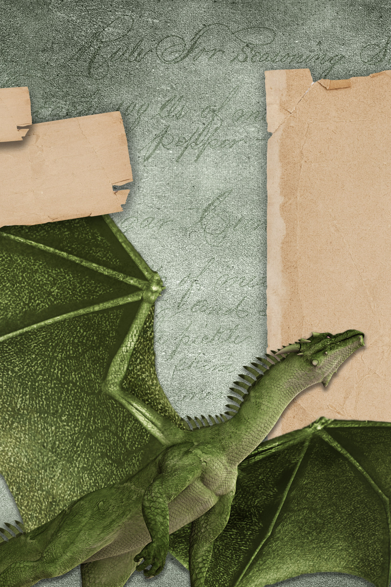 OtterBlotter Designer Custom Notebook - Dragon Scrapbook Green Dragon