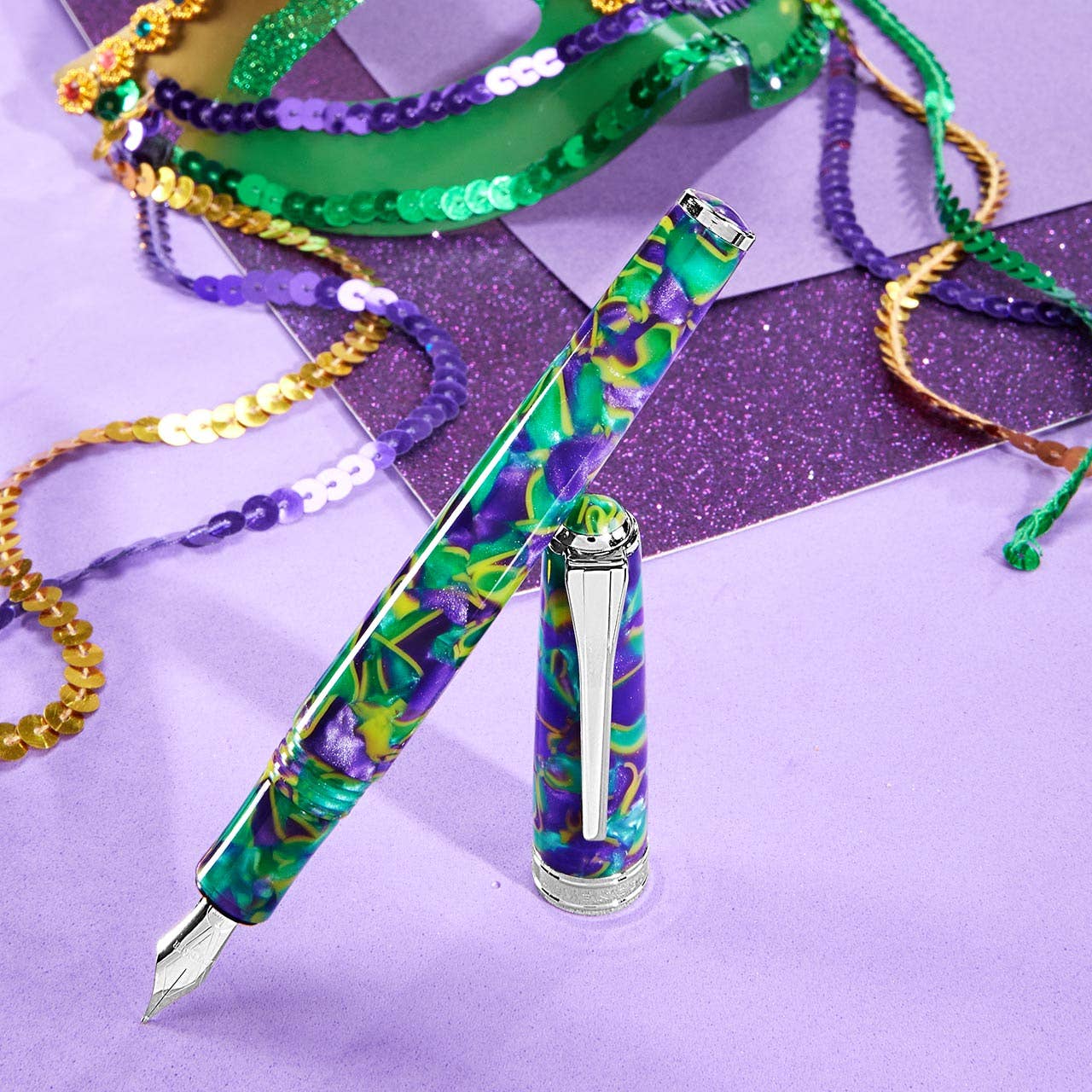 True Writer Classic Mardi Gras Fountain Pen: Fine