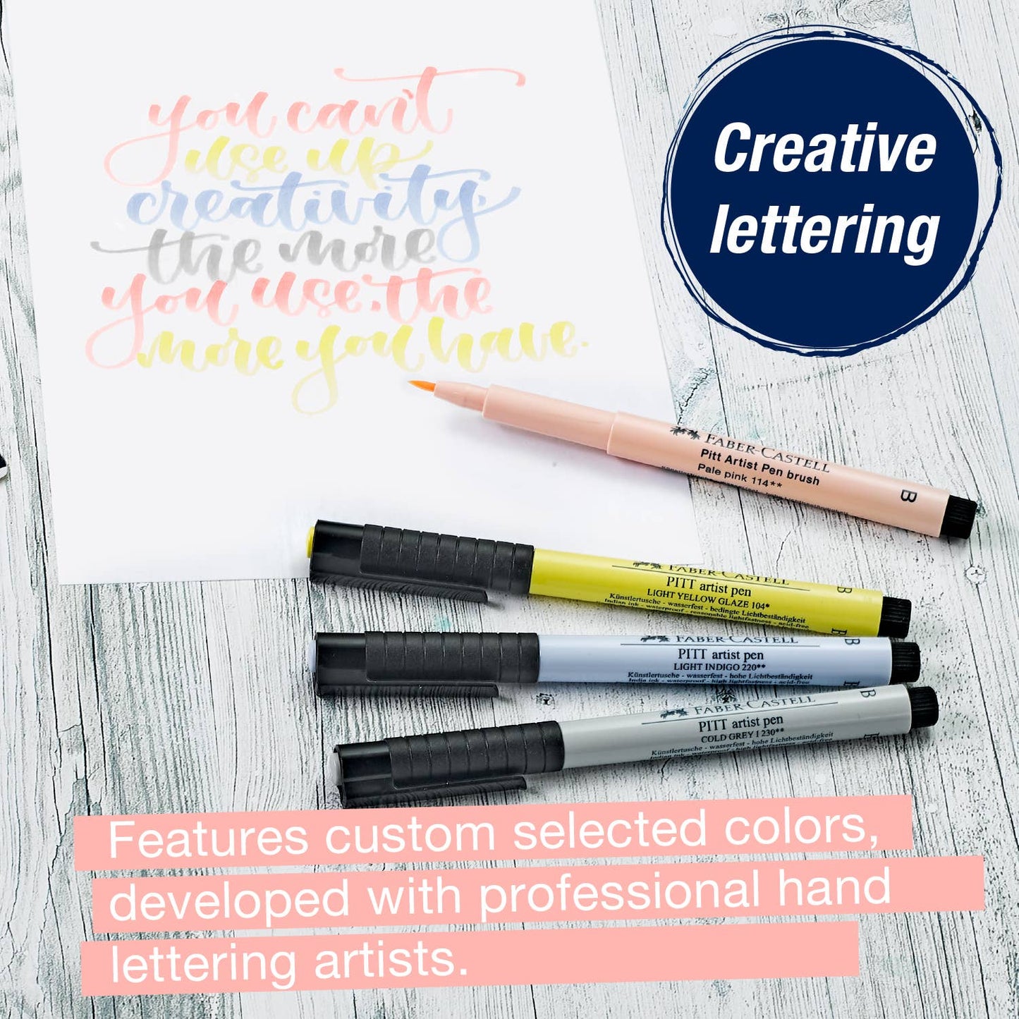 Pitt Artist Pen, Lettering Art - Pastels Set of 4