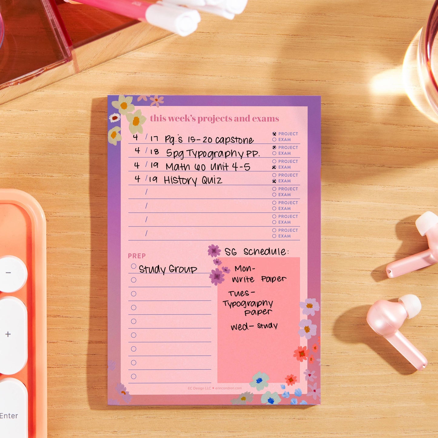 4x6 Weekly Projects & Exams Sticky Note Edition 2