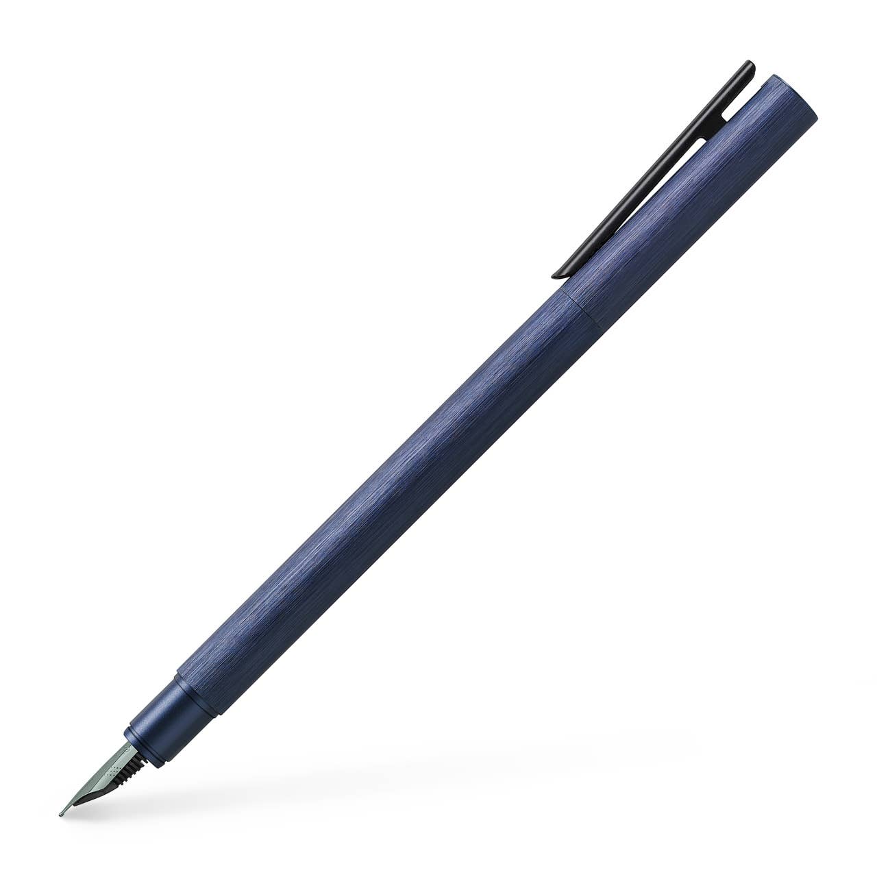 NEO Slim Brushed Aluminum Dark Blue Fountain Pen: Medium
