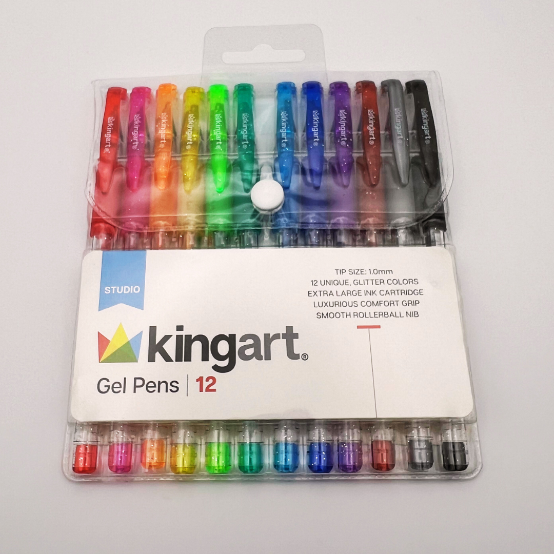 KINGART® Soft Grip Glitter Gel Pens, 2.0mm Ink Cartridge, Set of 30 Unique  Colors