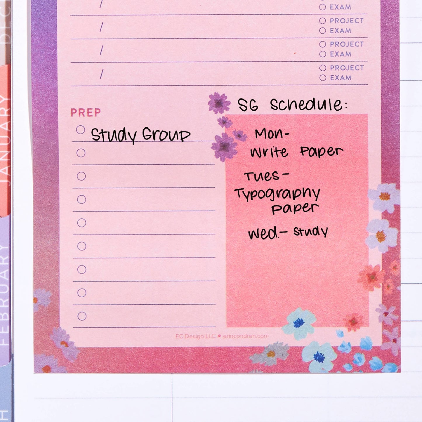4x6 Weekly Projects & Exams Sticky Note Edition 2