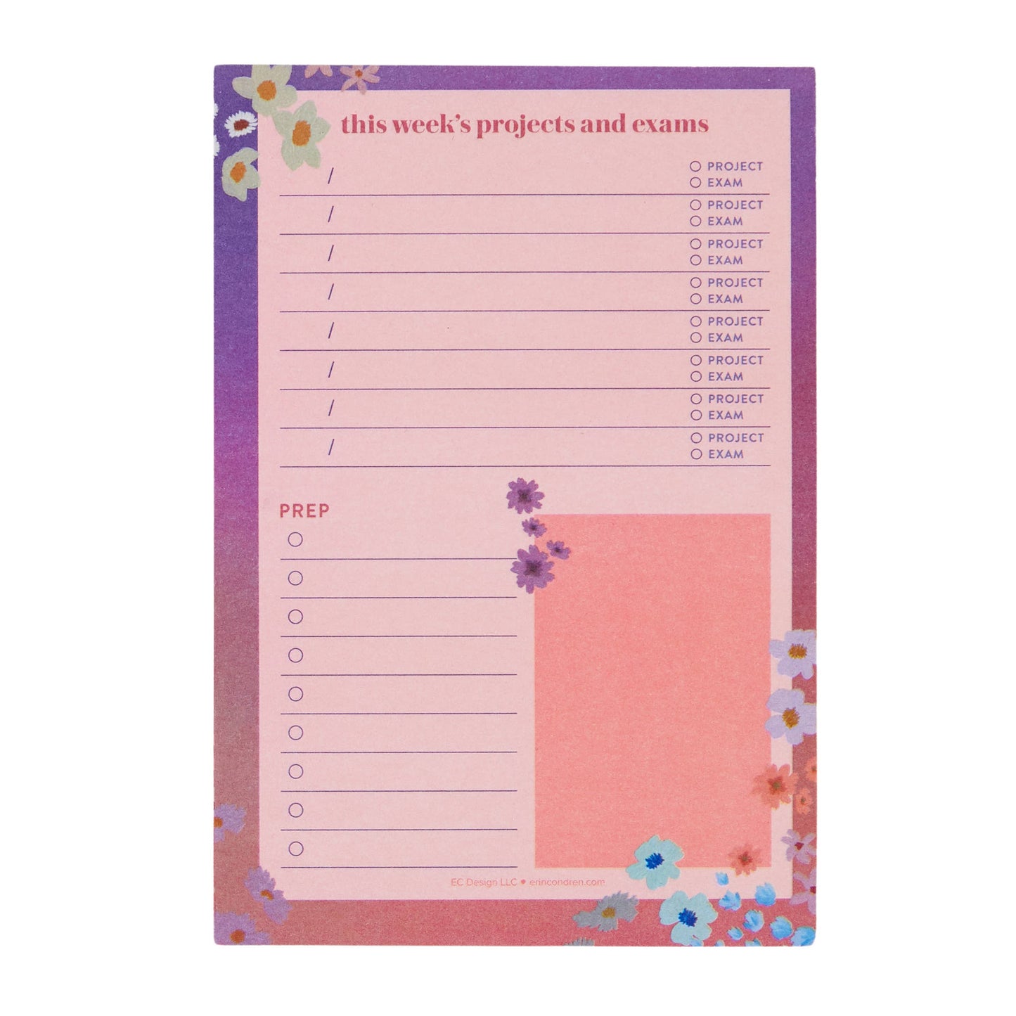 4x6 Weekly Projects & Exams Sticky Note Edition 2