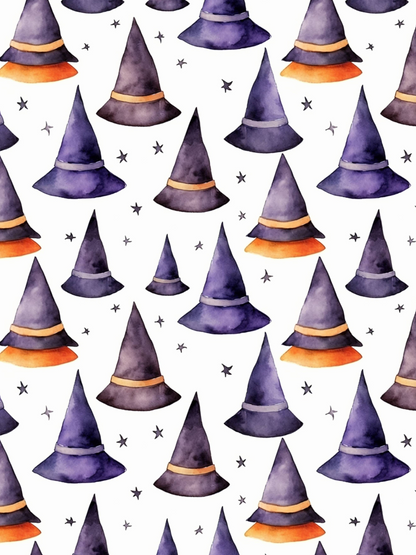OtterBlotter Designer Custom Notebook - Wicked Cute Halloween Witch Hat Forest