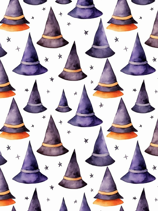 OtterBlotter Designer Custom Notebook - Wicked Cute Halloween Witch Hat Forest