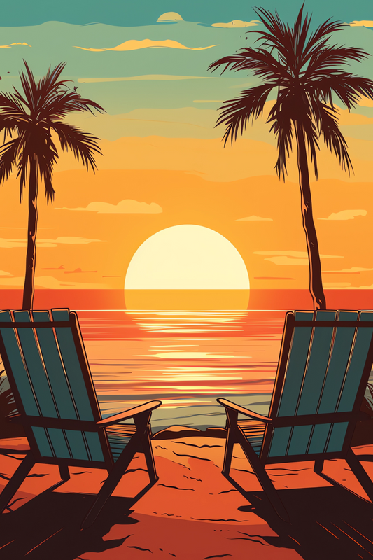 OtterBlotter Designer Custom Notebook - Beach Chairs