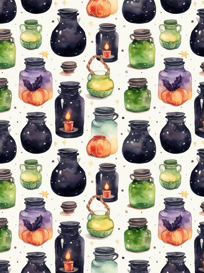 OtterBlotter Designer Custom Notebook - Wicked Cute Halloween Jars O Plenty