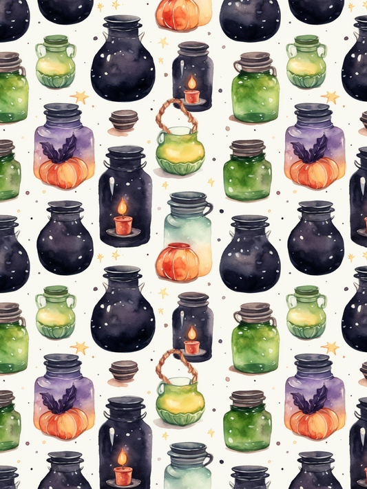 OtterBlotter Designer Custom Notebook - Wicked Cute Halloween Jars O Plenty
