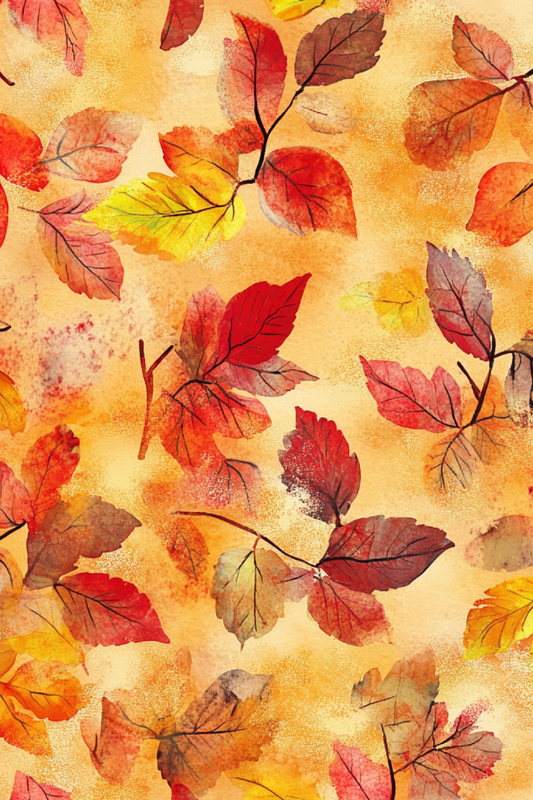OtterBlotter Designer Custom Notebook - Autumn Patterns Bold Leaves