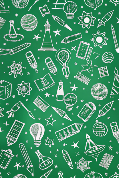 OtterBlotter Designer Custom Notebook - Back to School Digital Green Screen