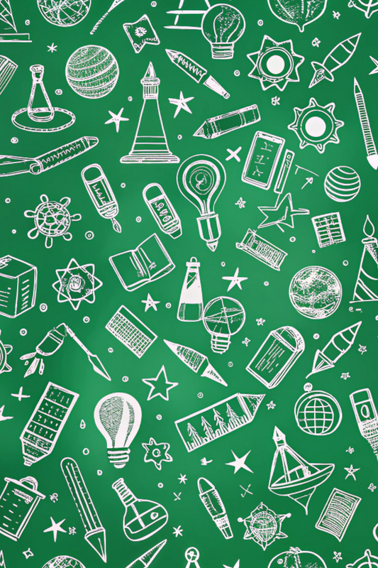 OtterBlotter Designer Custom Notebook - Back to School Digital Green Screen