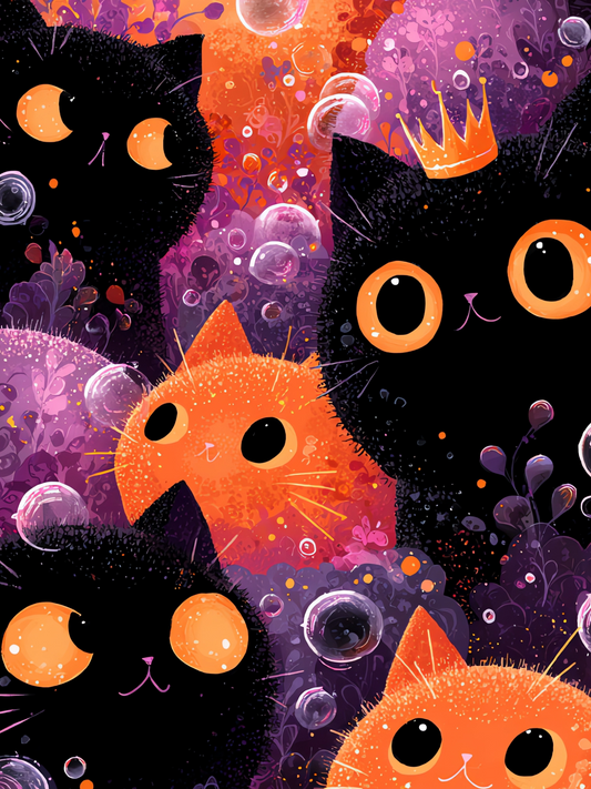 OtterBlotter Designer Custom Notebook - Halloween Digital Kitty Pop
