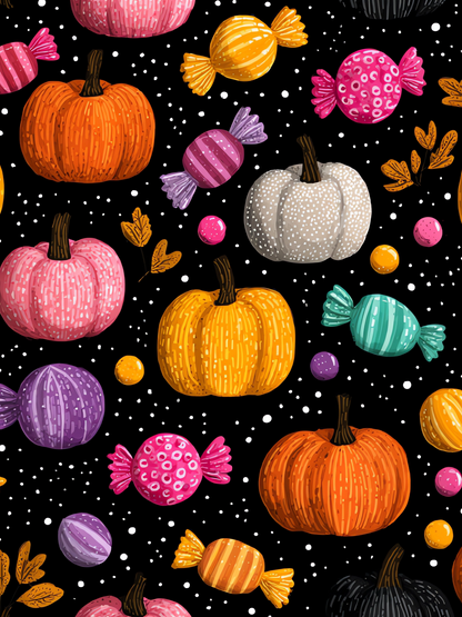 OtterBlotter Designer Custom Notebook - Halloween Digital Candied Pumpkins
