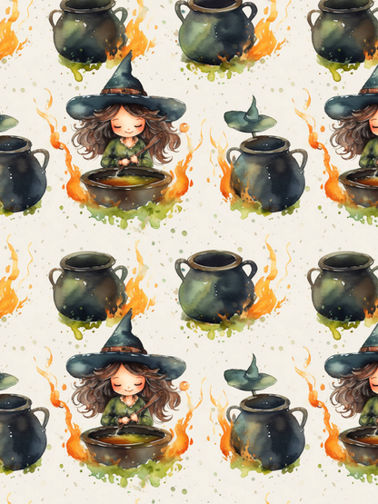 OtterBlotter Designer Custom Notebook - Wicked Cute Halloween Cauldron of Cute