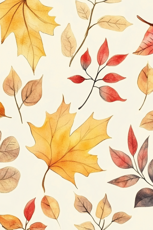 OtterBlotter Designer Custom Notebook - Autumn Patterns Maple Leaves