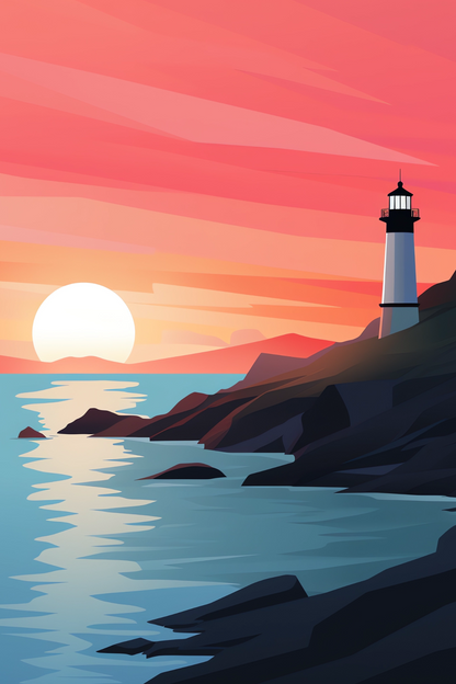OtterBlotter Designer Custom Notebook - Lighthouse