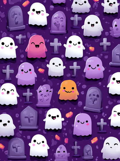 OtterBlotter Designer Custom Notebook - Halloween Digital Out By the Cemetery