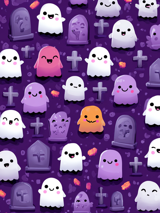 OtterBlotter Designer Custom Notebook - Halloween Digital Out By the Cemetery