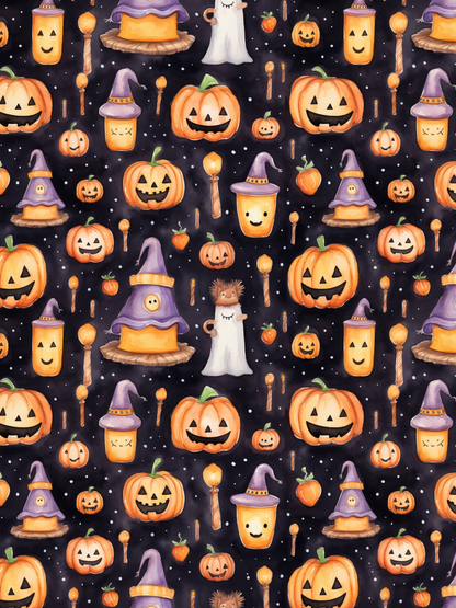 OtterBlotter Designer Custom Notebook - Wicked Cute Halloween Happy Jacks