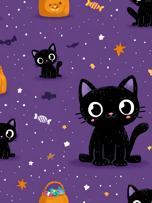 OtterBlotter Designer Custom Notebook - Halloween Digital Meow to You