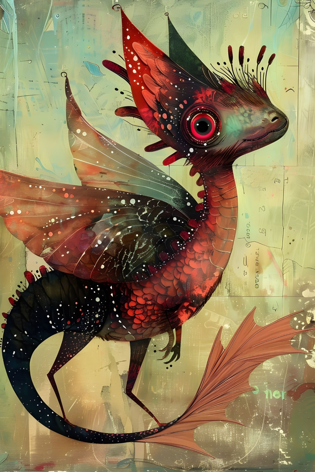 OtterBlotter Designer Custom Notebook - Medieval Dragon Tiny Dragon
