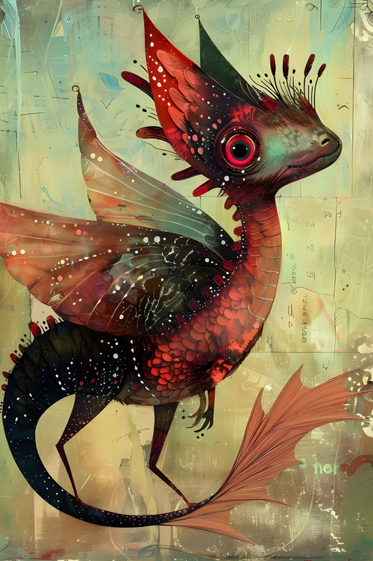 OtterBlotter Designer Custom Notebook - Medieval Dragon Tiny Dragon