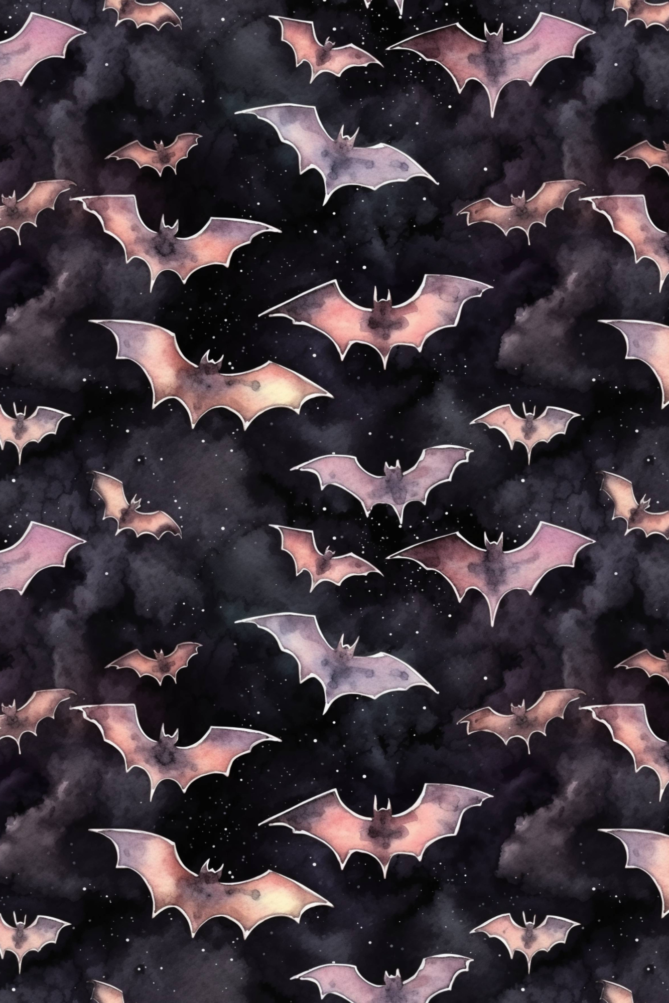 OtterBlotter Designer Custom Notebook - Spooky Halloween Flight of Bats