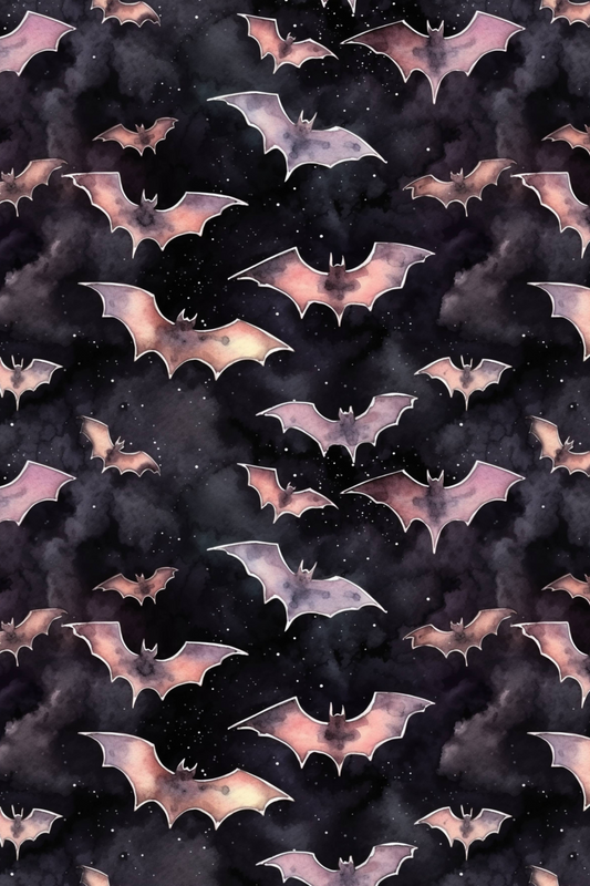 OtterBlotter Designer Custom Notebook - Spooky Halloween Flight of Bats