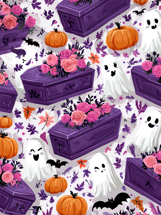 OtterBlotter Designer Custom Notebook - Halloween Digital Coffin Party