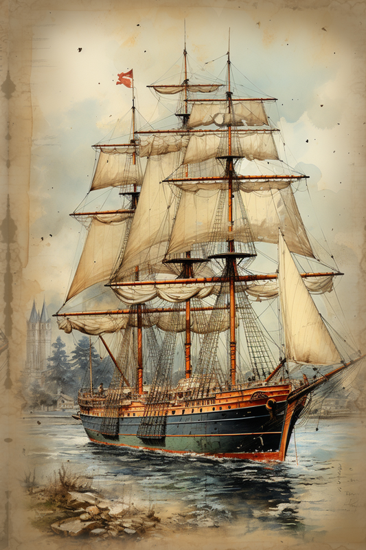 OtterBlotter Designer Custom Notebook - Old Ships 4